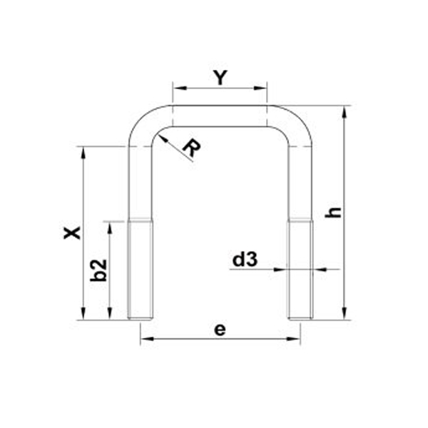 Quadratrohrbügel - Halterung für Vierkantrohr