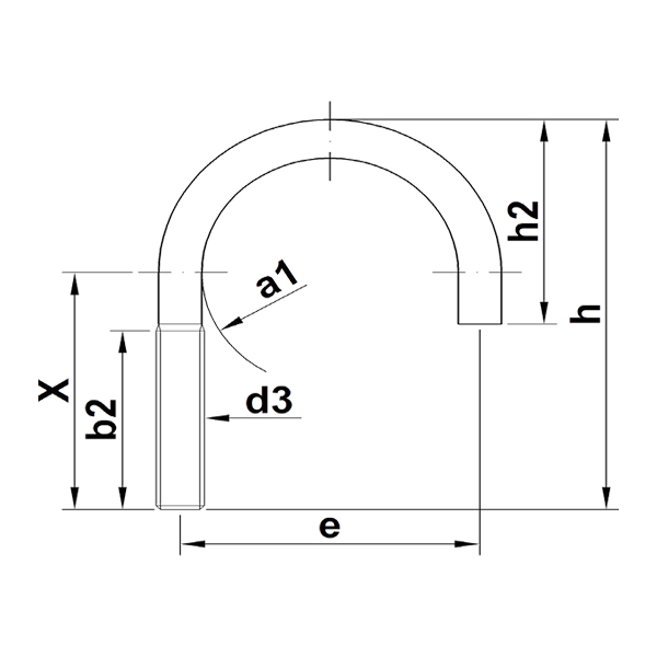 Zweites Bild vonRundstahlbügel DIN 3570 Form B