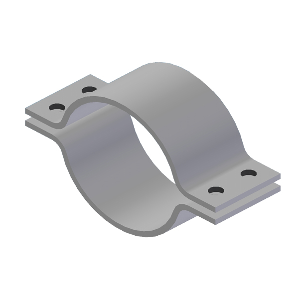 Breite zweiteilige Rohrschelle Form A (Sonderanfertigung)