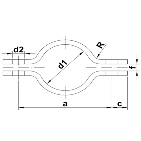 Zweites Bild vonLeichte zweiteilige Rohrschelle ähnl. DIN 3567 Form A
