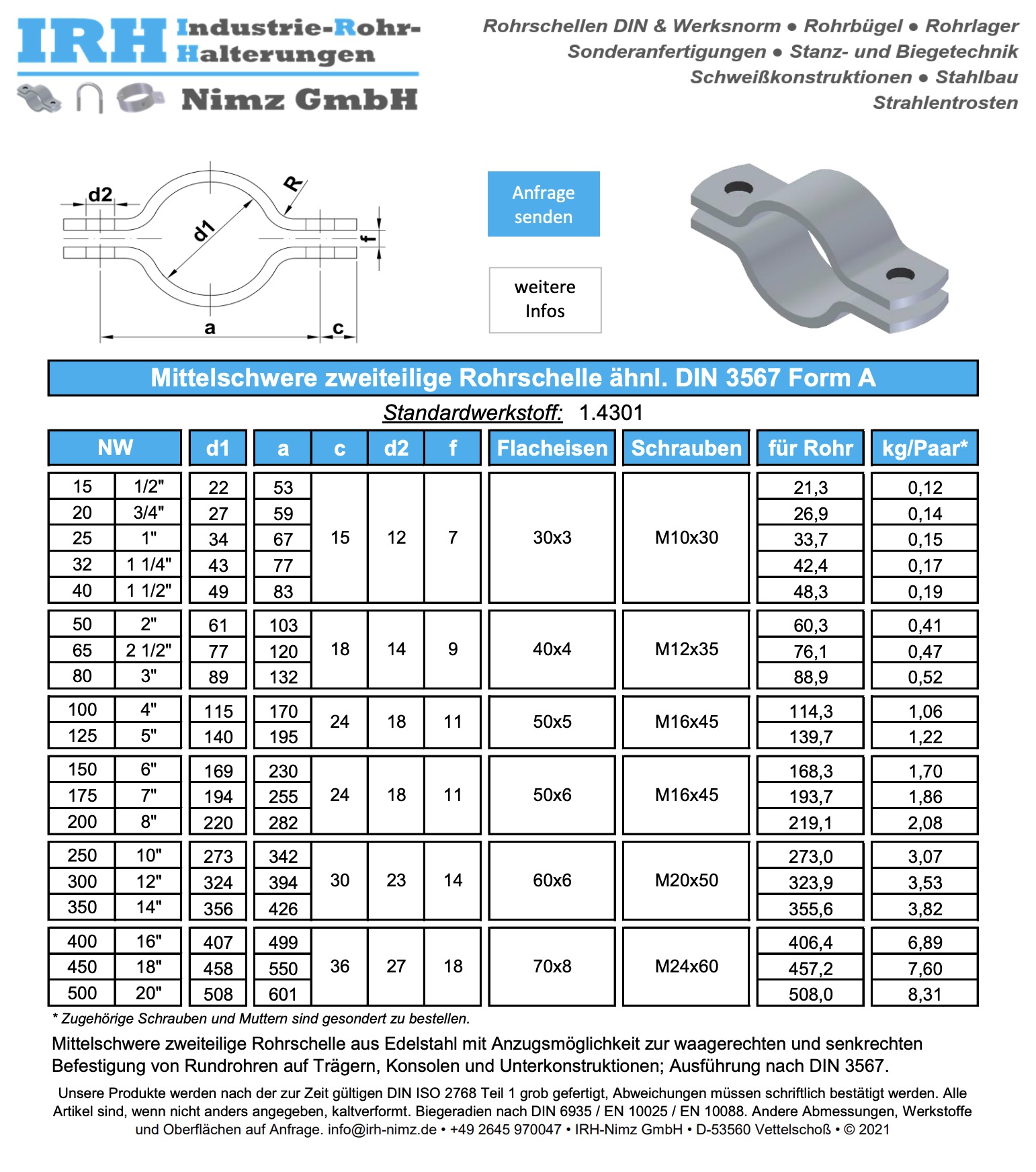 Datenblatt Rundstahlbügel