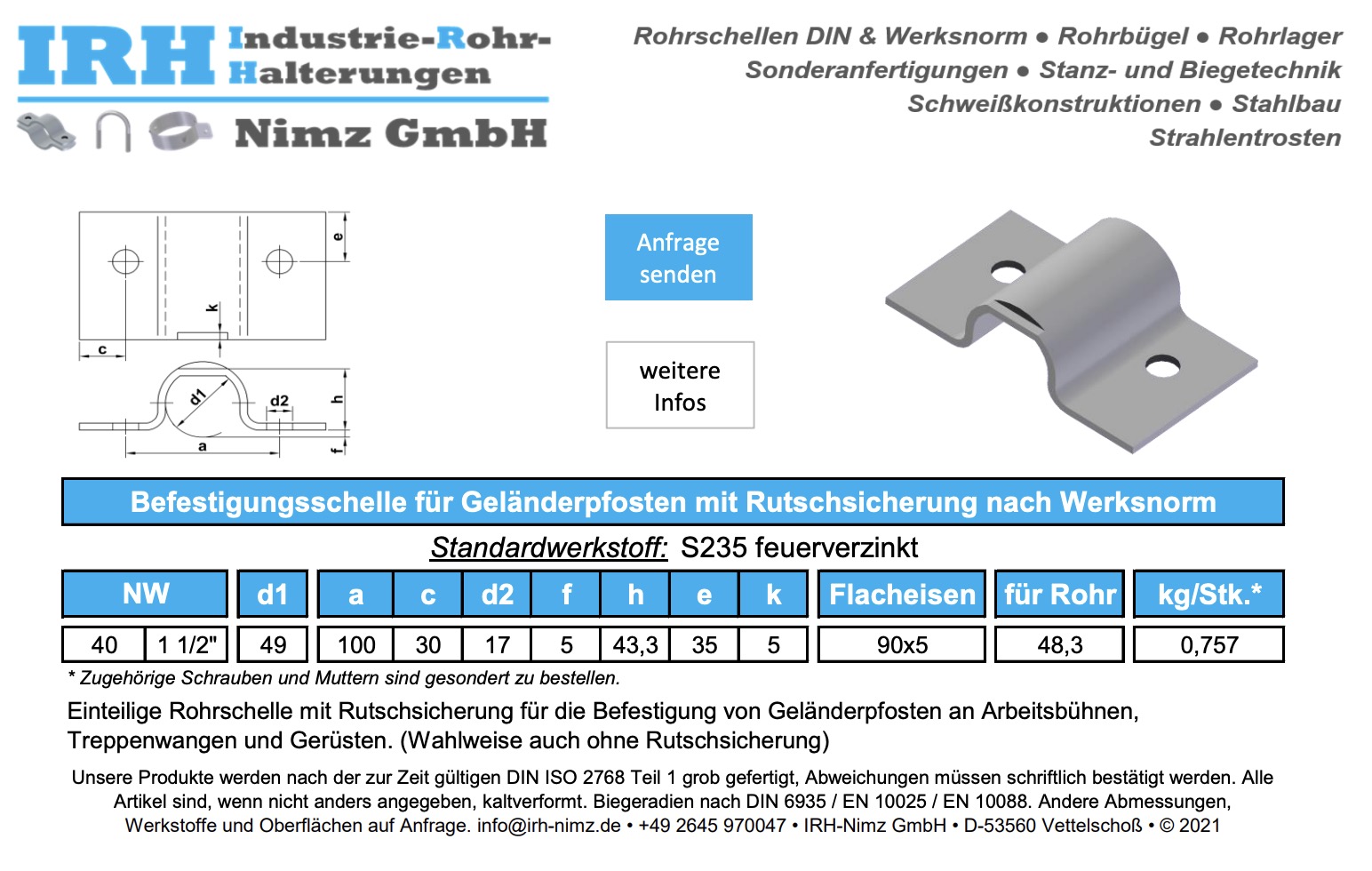 Datenblatt Rundstahlbügel