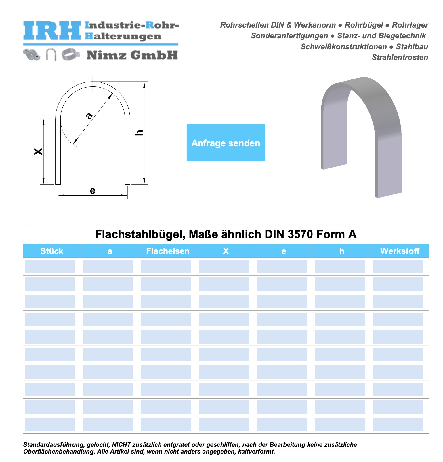 Anfrageblatt Rundstahlbügel