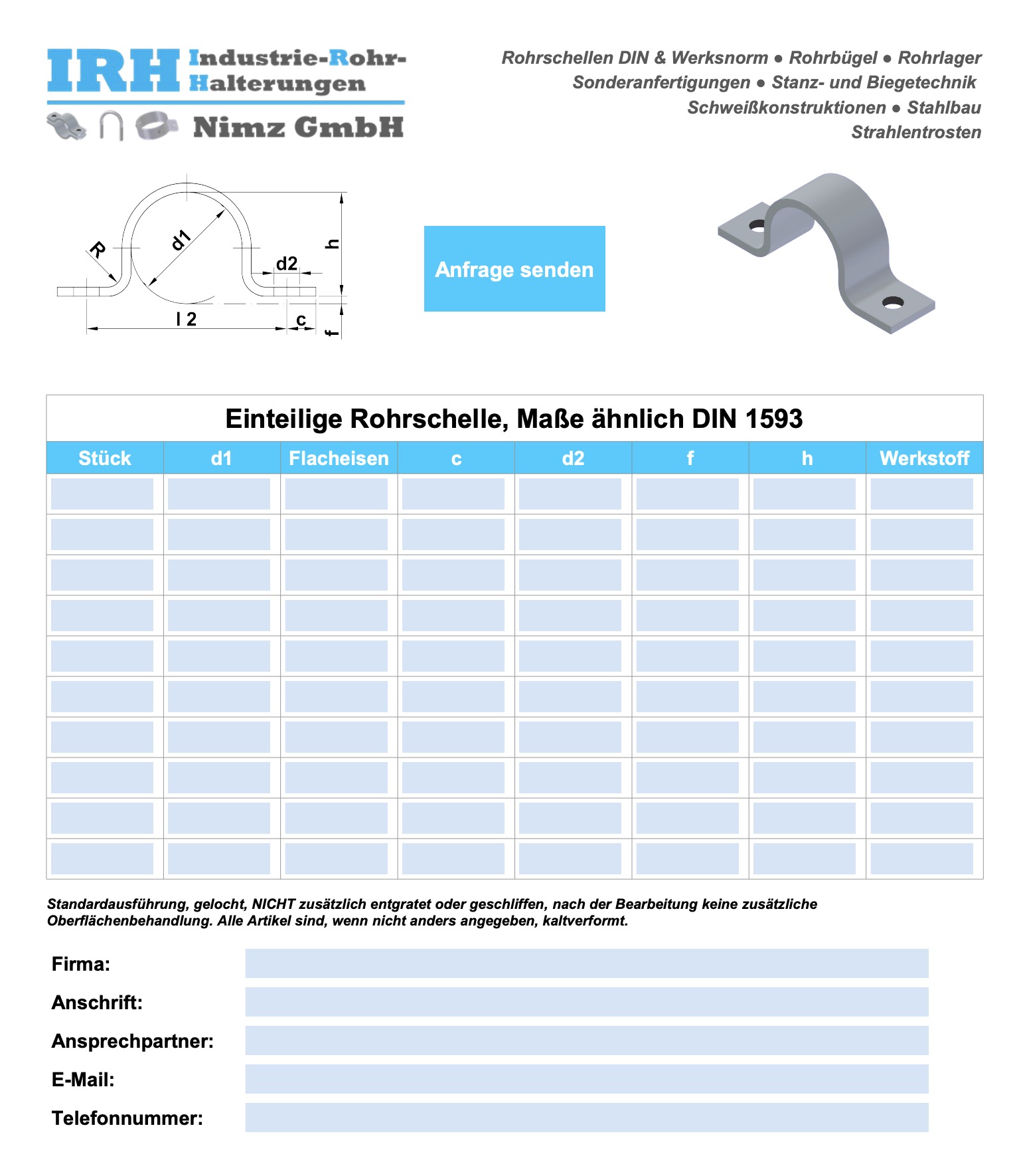Anfrageblatt Rundstahlbügel