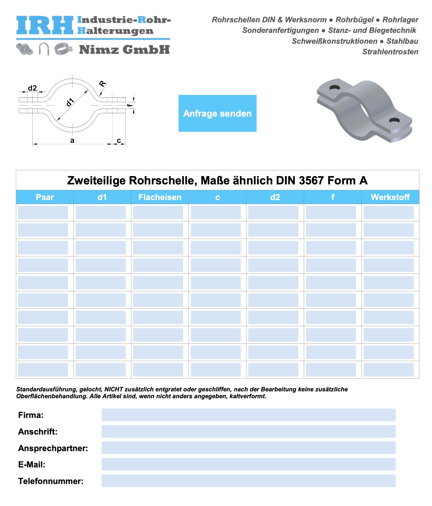 Anfrageblatt Rundstahlbügel